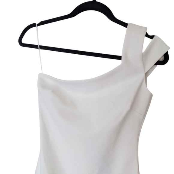 NEW LIKELY x REVOLVE Packard White One Shoulder Side Slit Midi Dress Size 2 - Picture 10 of 13